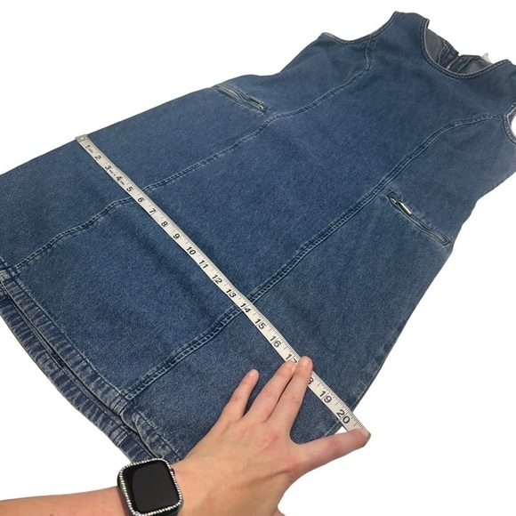 •- Y2K Vintage 90s Denim Sleeveless Dress C20 - Picture 9 of 10